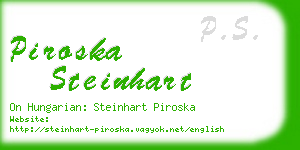 piroska steinhart business card